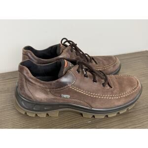 ECCO 'Track IV Low' Boots Men's Shoes Size 10.5 Brown Leather Gore-Tex